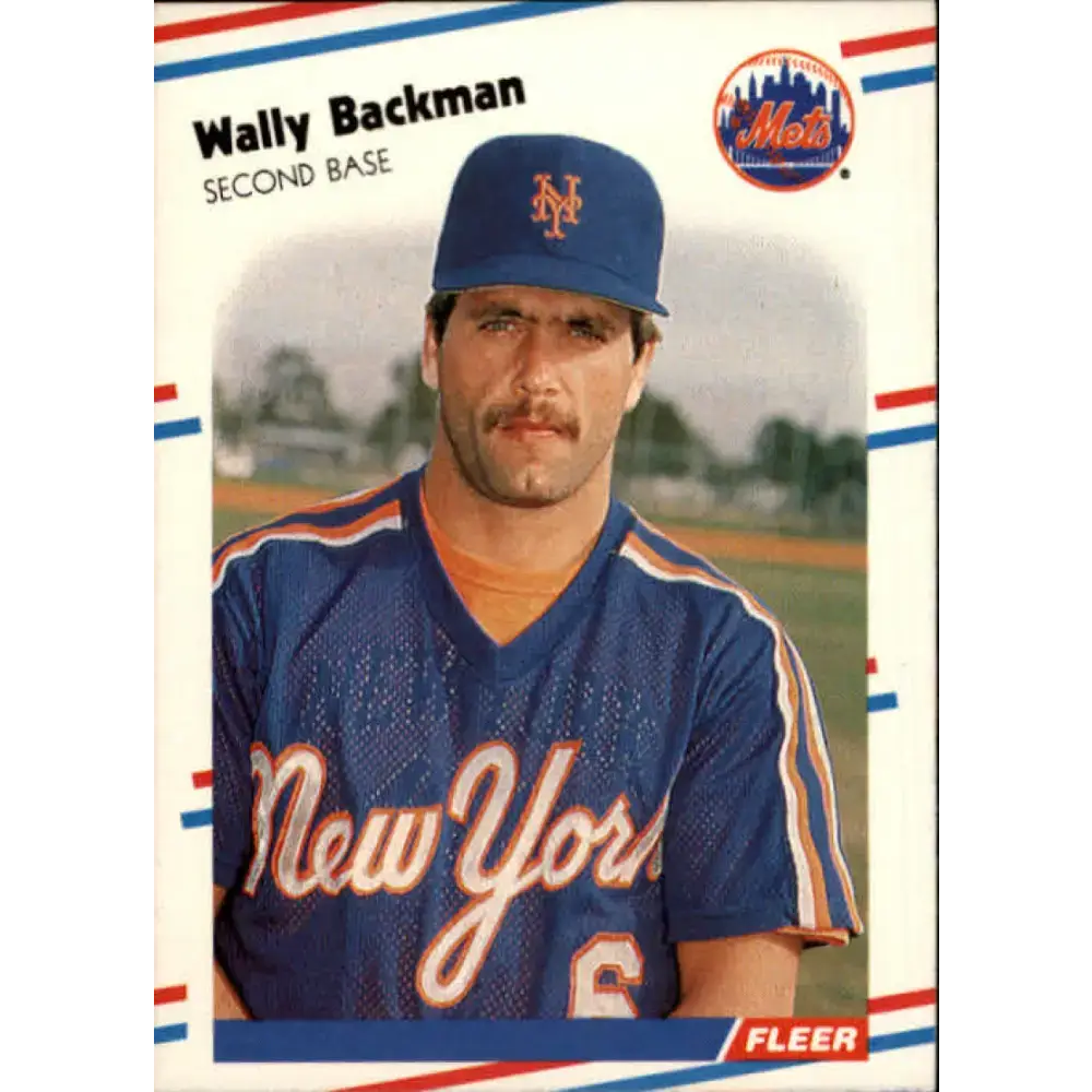 1988 Fleer #128 Wally Backman EX Excellent New York Mets Baseball Card - Baseball Card Single