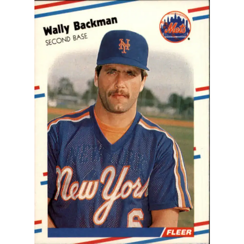 1988 Fleer #128 Wally Backman EX Excellent New York Mets Baseball Card - Baseball Card Single