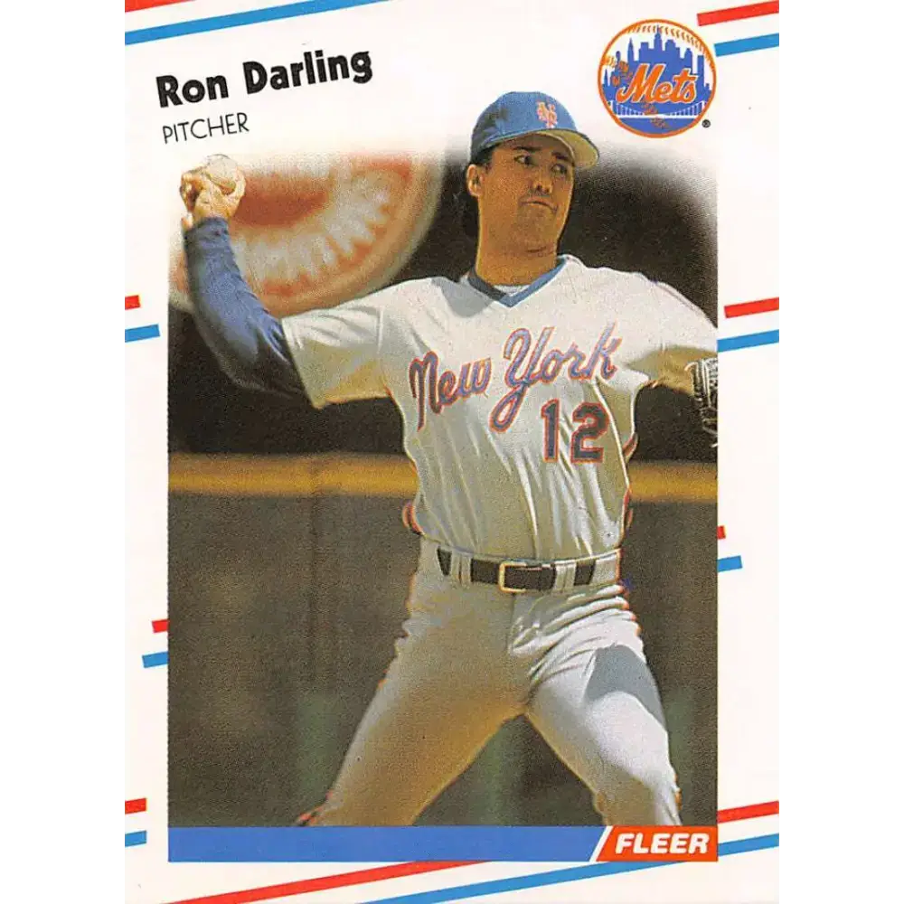 1988 Fleer #132 Ron Darling EX Excellent New York Mets Baseball Card - Baseball Card Single