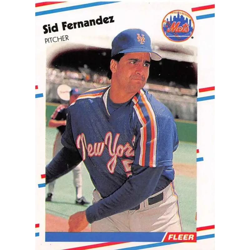 1988 Fleer #134 Sid Fernandez EX Excellent New York Mets Baseball Card - Baseball Card Single