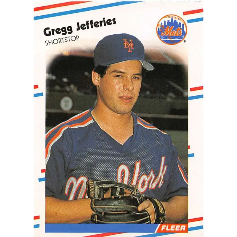 1988 Fleer #137 Gregg Jefferies EX Excellent RC Rookie New York Mets Baseball Card - Baseball Card Single