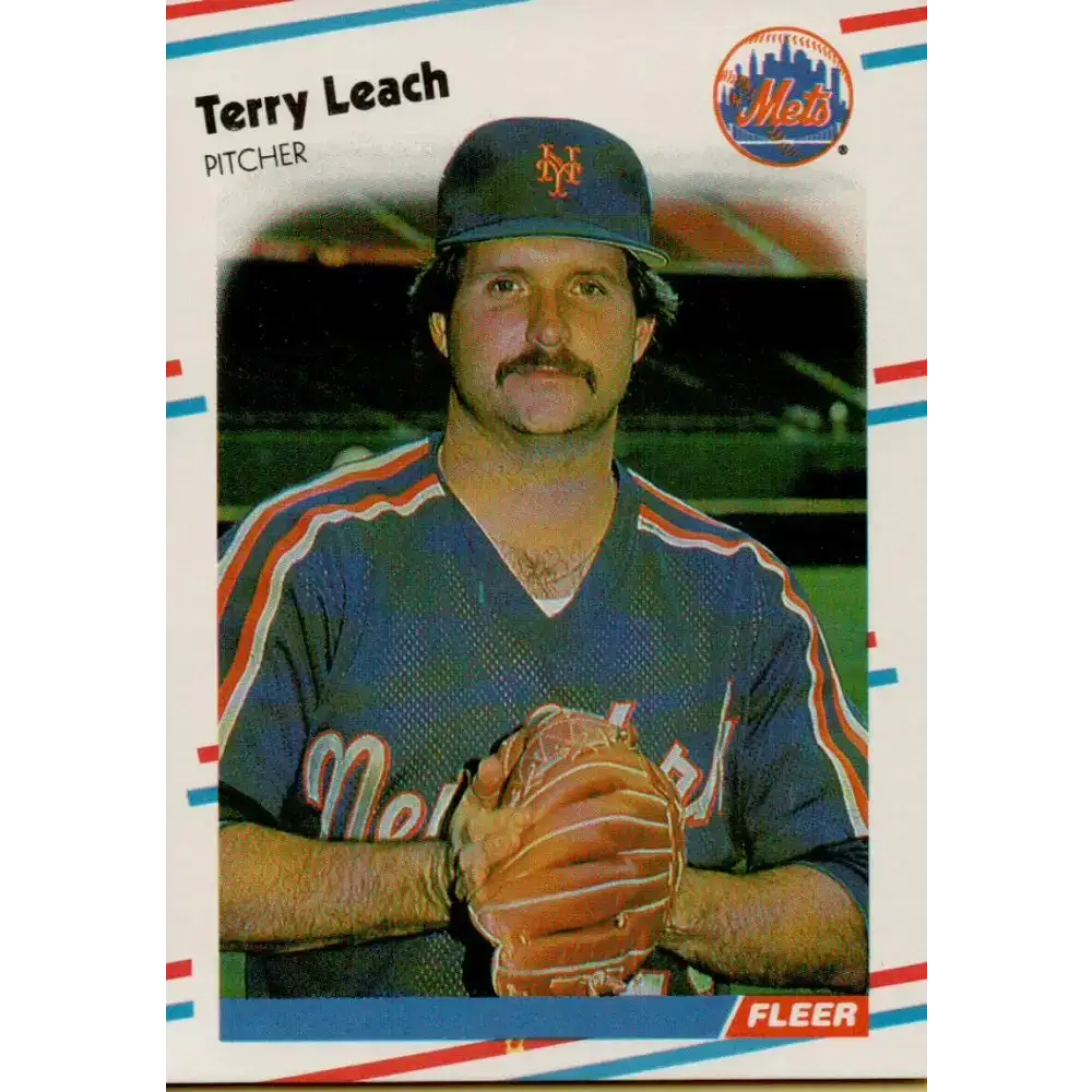 1988 Fleer #139 Terry Leach EX Excellent New York Mets Baseball Card - Baseball Card Single
