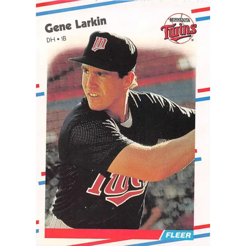 1988 Fleer #14 Gene Larkin EX Excellent RC Rookie Minnesota Twins Baseball Card