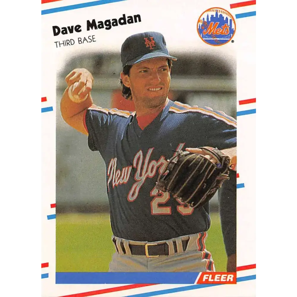 1988 Fleer #141 Dave Magadan EX Excellent New York Mets Baseball Card - Baseball Card Single