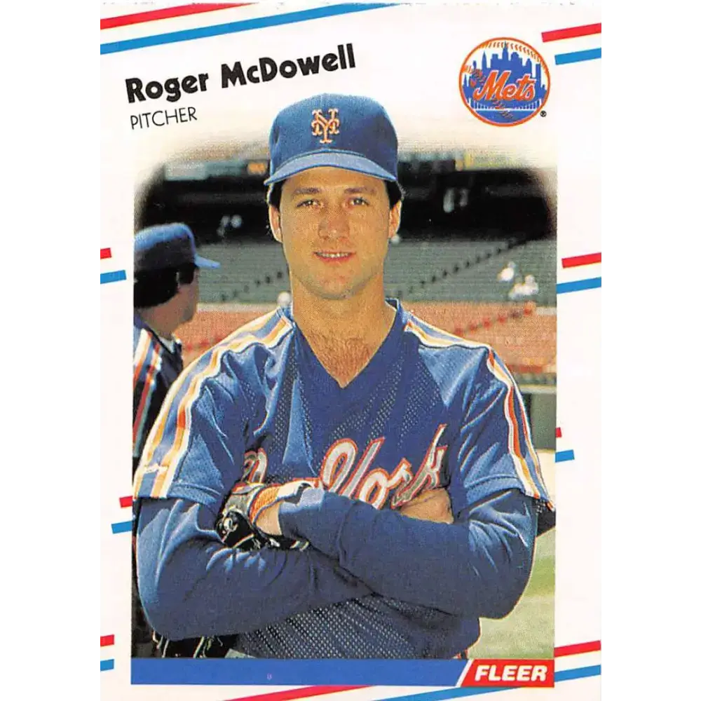 1988 Fleer #142 Roger McDowell EX Excellent New York Mets Baseball Card - Baseball Card Single