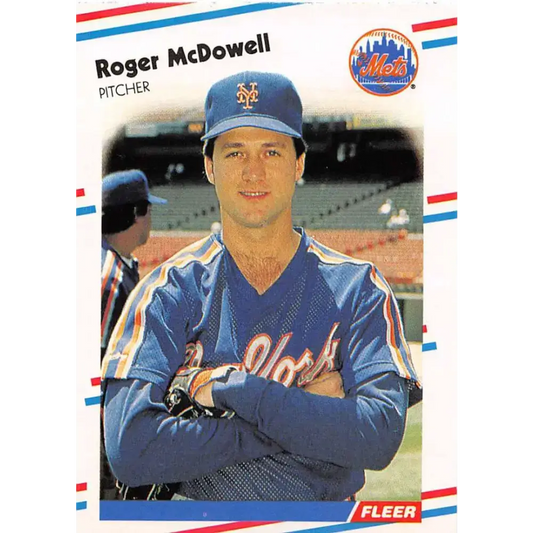 1988 Fleer #142 Roger McDowell EX Excellent New York Mets Baseball Card - Baseball Card Single