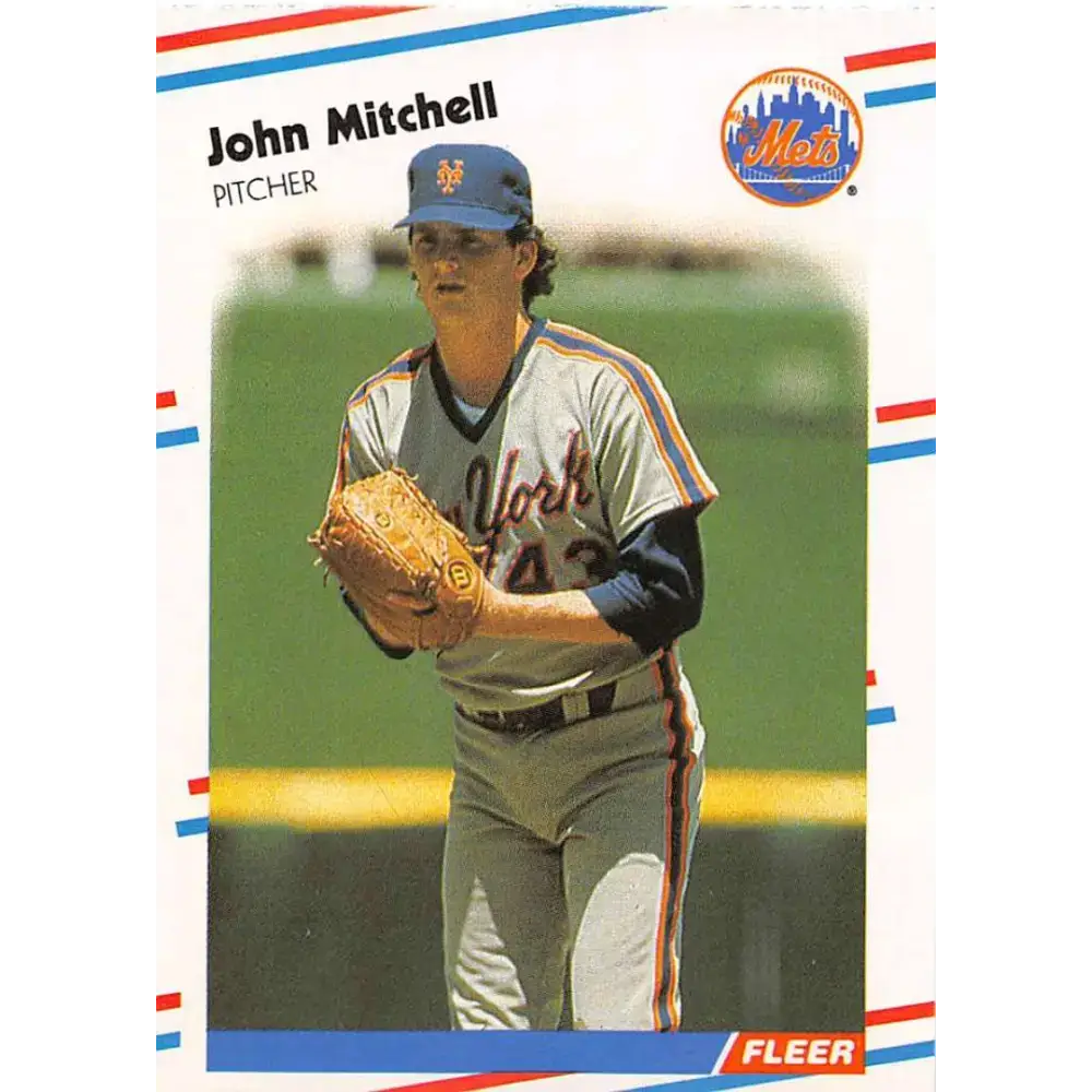 1988 Fleer #145 John Mitchell EX Excellent RC Rookie New York Mets Baseball Card - Baseball Card Single