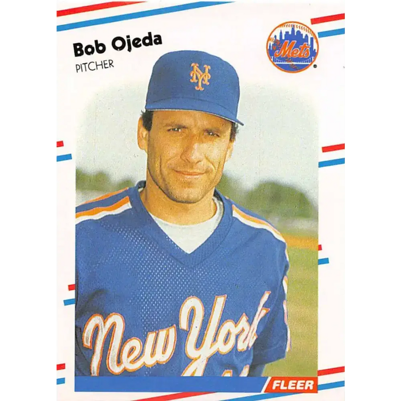 1988 Fleer #147 Bob Ojeda EX Excellent New York Mets Baseball Card - Baseball Card Single