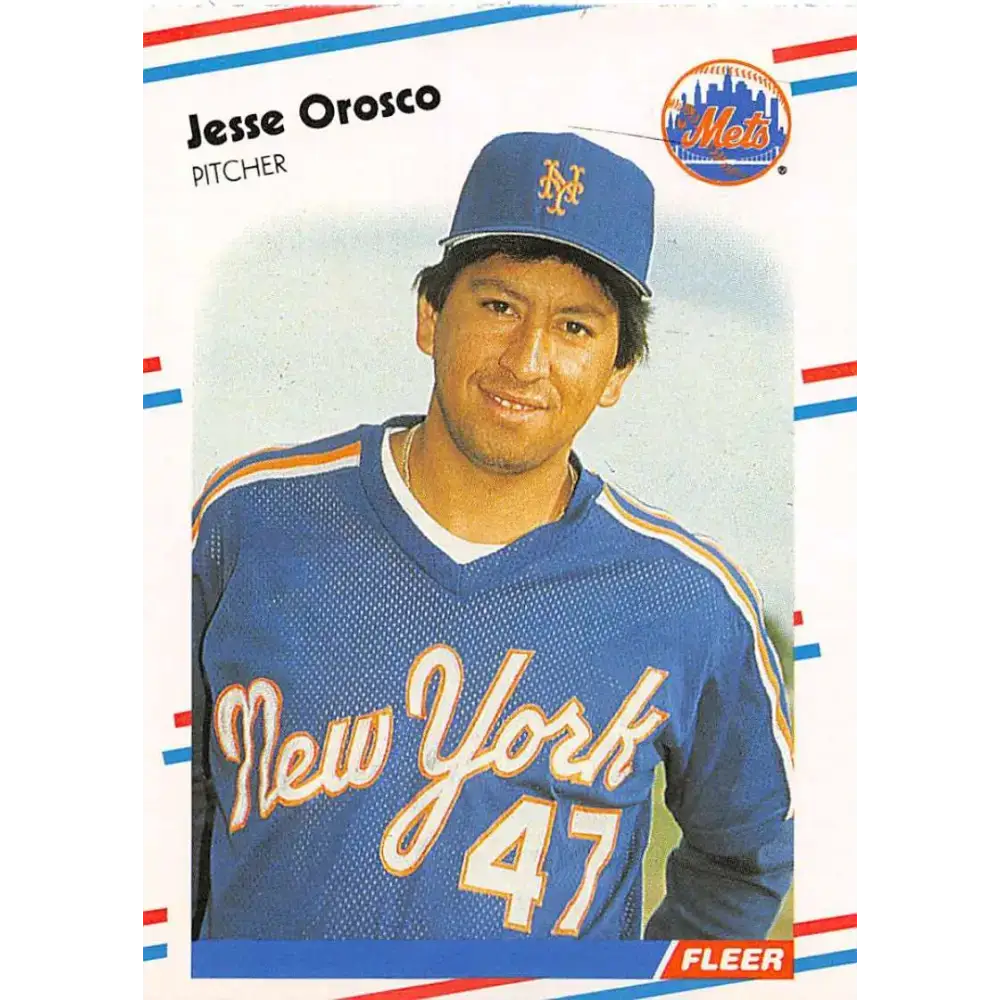 1988 Fleer #148 Jesse Orosco EX Excellent New York Mets Baseball Card - Baseball Card Single