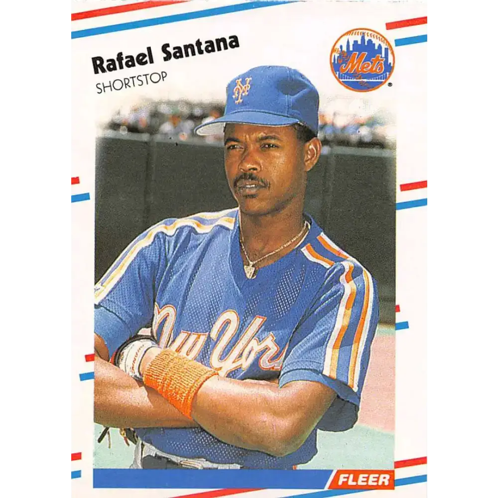 1988 Fleer #149 Rafael Santana EX Excellent New York Mets Baseball Card - Baseball Card Single
