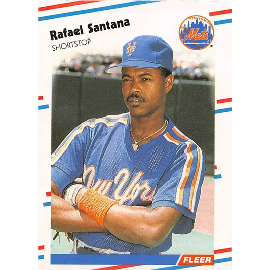 1988 Fleer #149 Rafael Santana EX Excellent New York Mets Baseball Card - Baseball Card Single