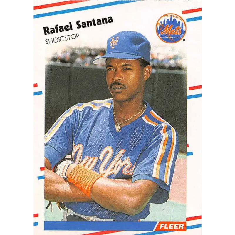 1988 Fleer #149 Rafael Santana EX Excellent New York Mets Baseball Card - Baseball Card Single