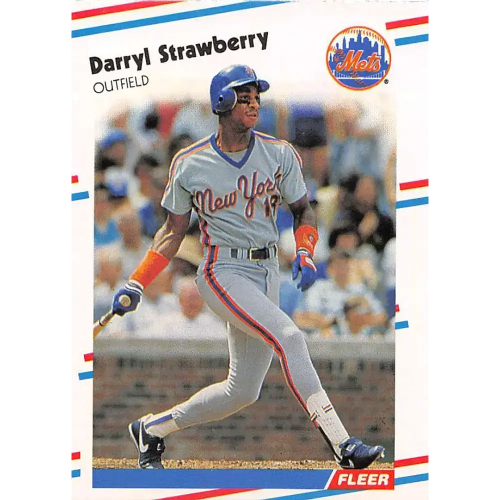 1988 Fleer #151 Darryl Strawberry EX Excellent New York Mets Baseball Card - Baseball Card Single
