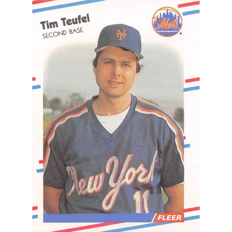 1988 Fleer #152 Tim Teufel EX Excellent New York Mets Baseball Card - Baseball Card Single