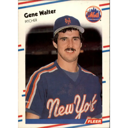 1988 Fleer #153 Gene Walter EX Excellent New York Mets Baseball Card - Baseball Card Single