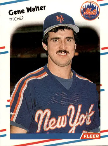Original gloss Gene Walter baseball card from 1988 Fleer #153 near mint Mets