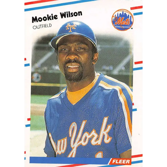 1988 Fleer #154 Mookie Wilson EX Excellent New York Mets Baseball Card - Baseball Card Single