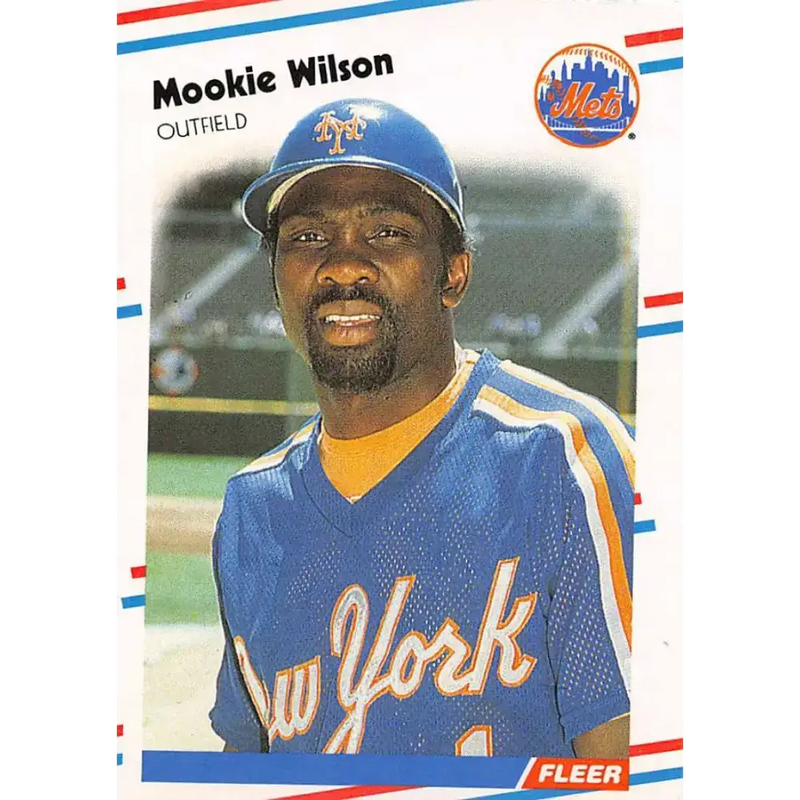 1988 Fleer #154 Mookie Wilson EX Excellent New York Mets Baseball Card - Baseball Card Single