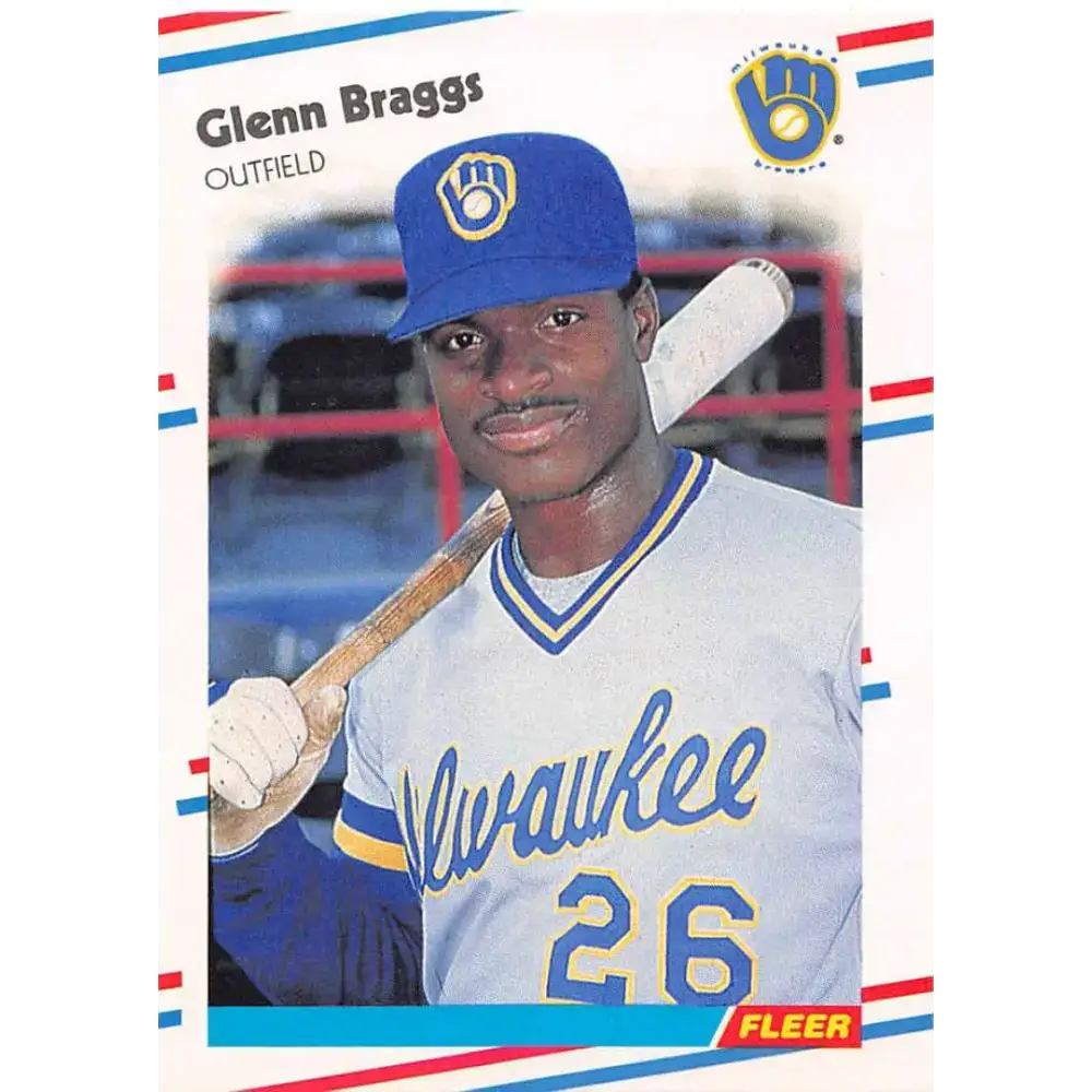 1988 Fleer #157 Glenn Braggs EX Excellent Milwaukee Brewers Baseball Card - Baseball Card Single