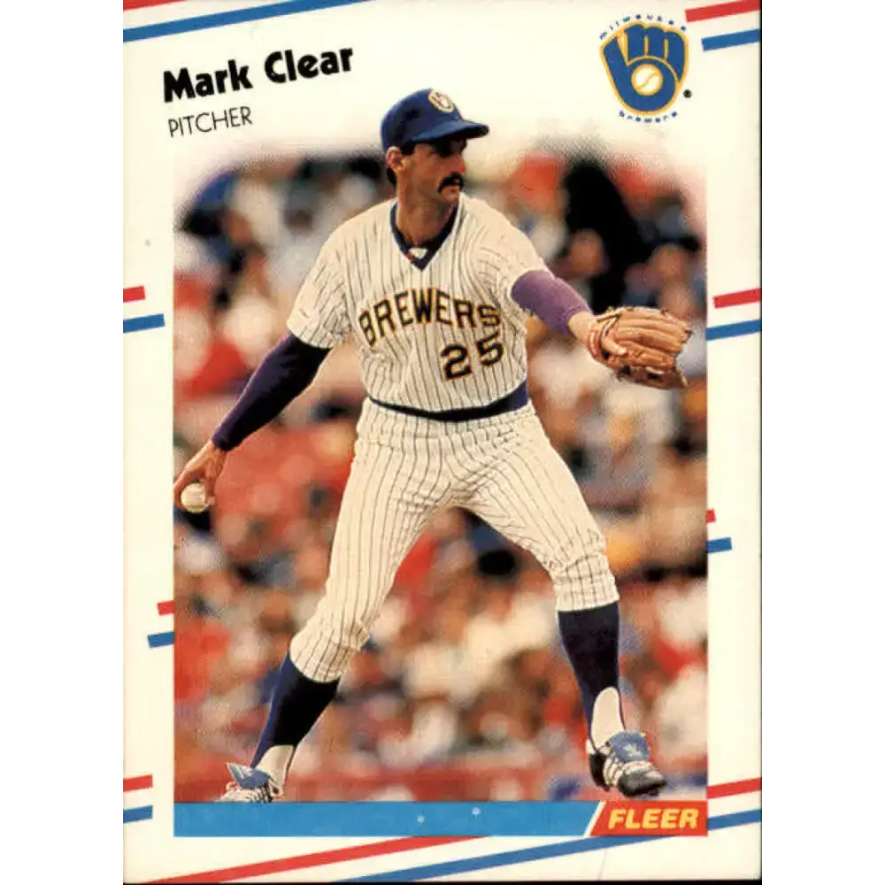 1988 Fleer #160 Mark Clear EX Excellent Milwaukee Brewers Baseball Card - Baseball Card Single