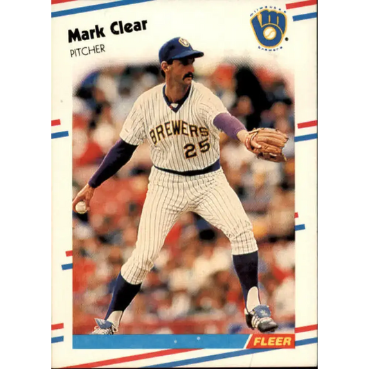 1988 Fleer #160 Mark Clear EX Excellent Milwaukee Brewers Baseball Card