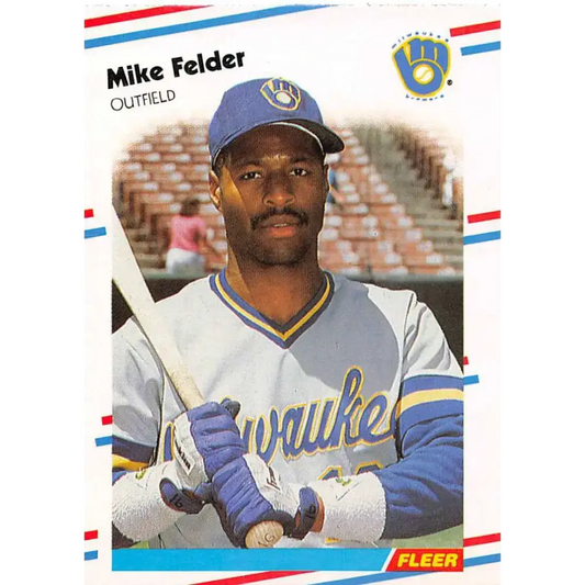 1988 Fleer #164 Mike Felder EX Excellent Milwaukee Brewers Baseball Card
