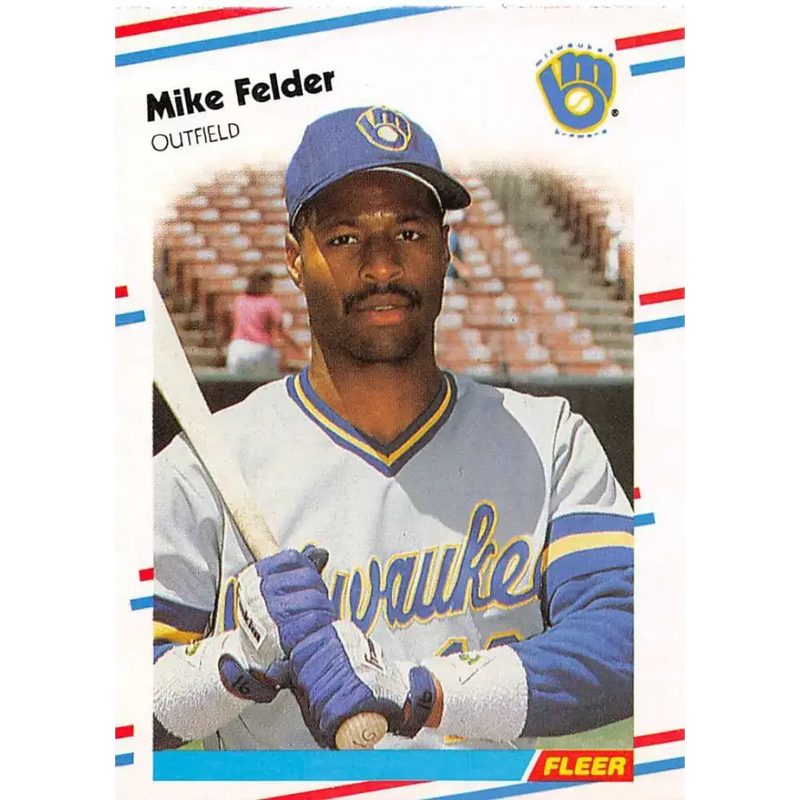 1988 Fleer #164 Mike Felder EX Excellent Milwaukee Brewers Baseball Card - Baseball Card Single