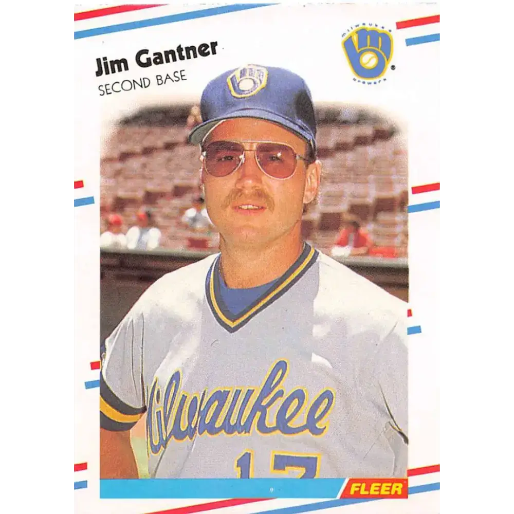 1988 Fleer #165 Jim Gantner EX Excellent Milwaukee Brewers Baseball Card