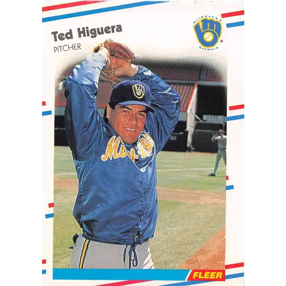 1988 Fleer #166 Teddy Higuera EX Excellent Milwaukee Brewers Baseball Card - Baseball Card Single