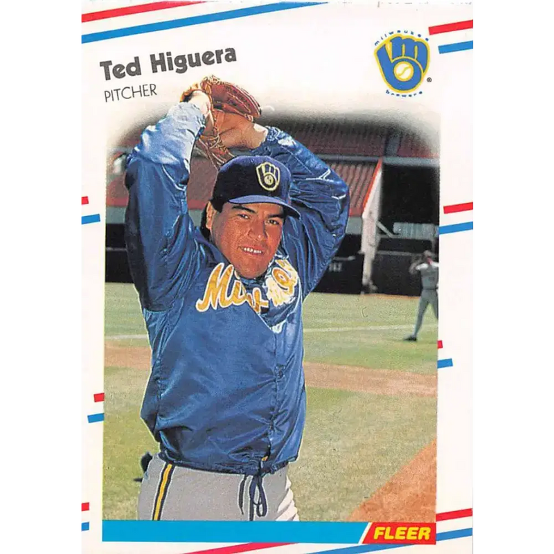 1988 Fleer #166 Teddy Higuera EX Excellent Milwaukee Brewers Baseball Card - Baseball Card Single
