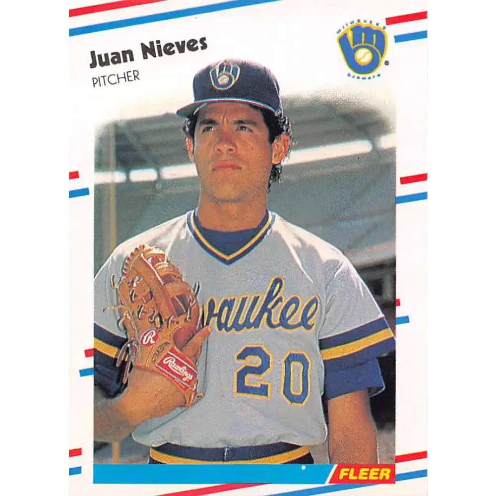 1988 Fleer #170 Juan Nieves EX Excellent Milwaukee Brewers Baseball Card