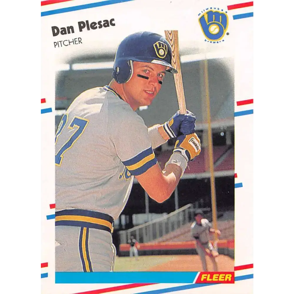 1988 Fleer #171 Dan Plesac EX Excellent Milwaukee Brewers Baseball Card - Baseball Card Single