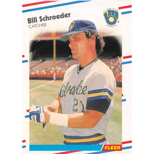 1988 Fleer #173 Bill Schroeder EX Excellent Milwaukee Brewers Baseball Card