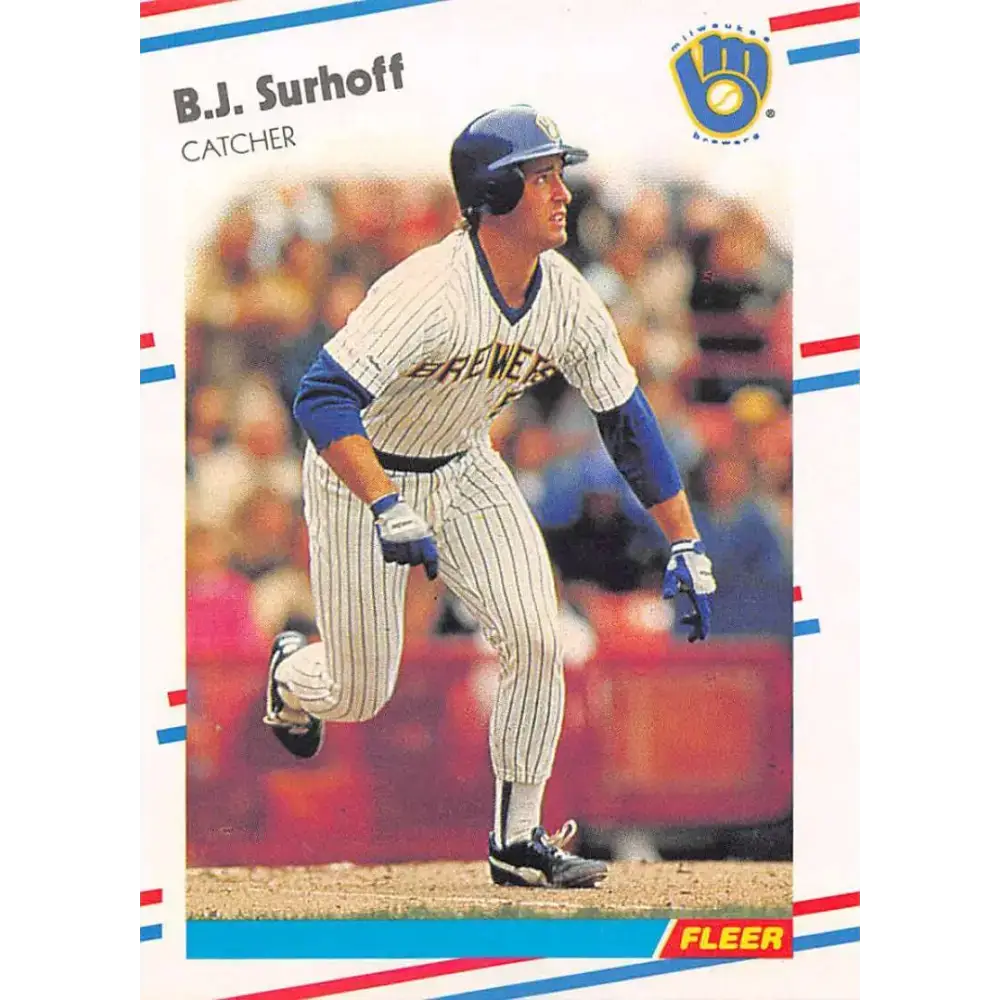1988 Fleer #175 B.J. Surhoff EX Excellent Milwaukee Brewers Baseball Card - Baseball Card Single