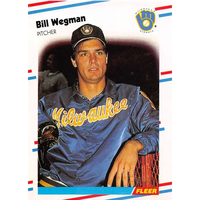 1988 Fleer #177 Bill Wegman EX Excellent Milwaukee Brewers Baseball Card - Baseball Card Single