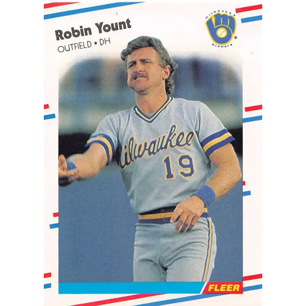 1988 Fleer #178 Robin Yount EX Excellent Milwaukee Brewers Baseball Card - Baseball Card Single