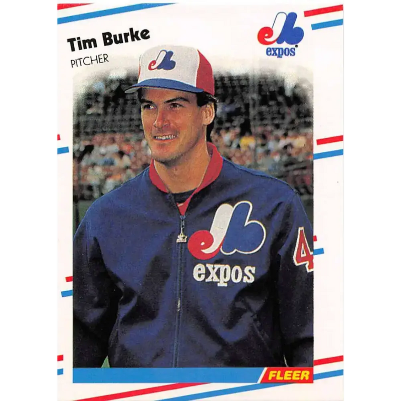 1988 Fleer #180 Tim Burke EX Excellent Montreal Expos Baseball Card - Baseball Card Single