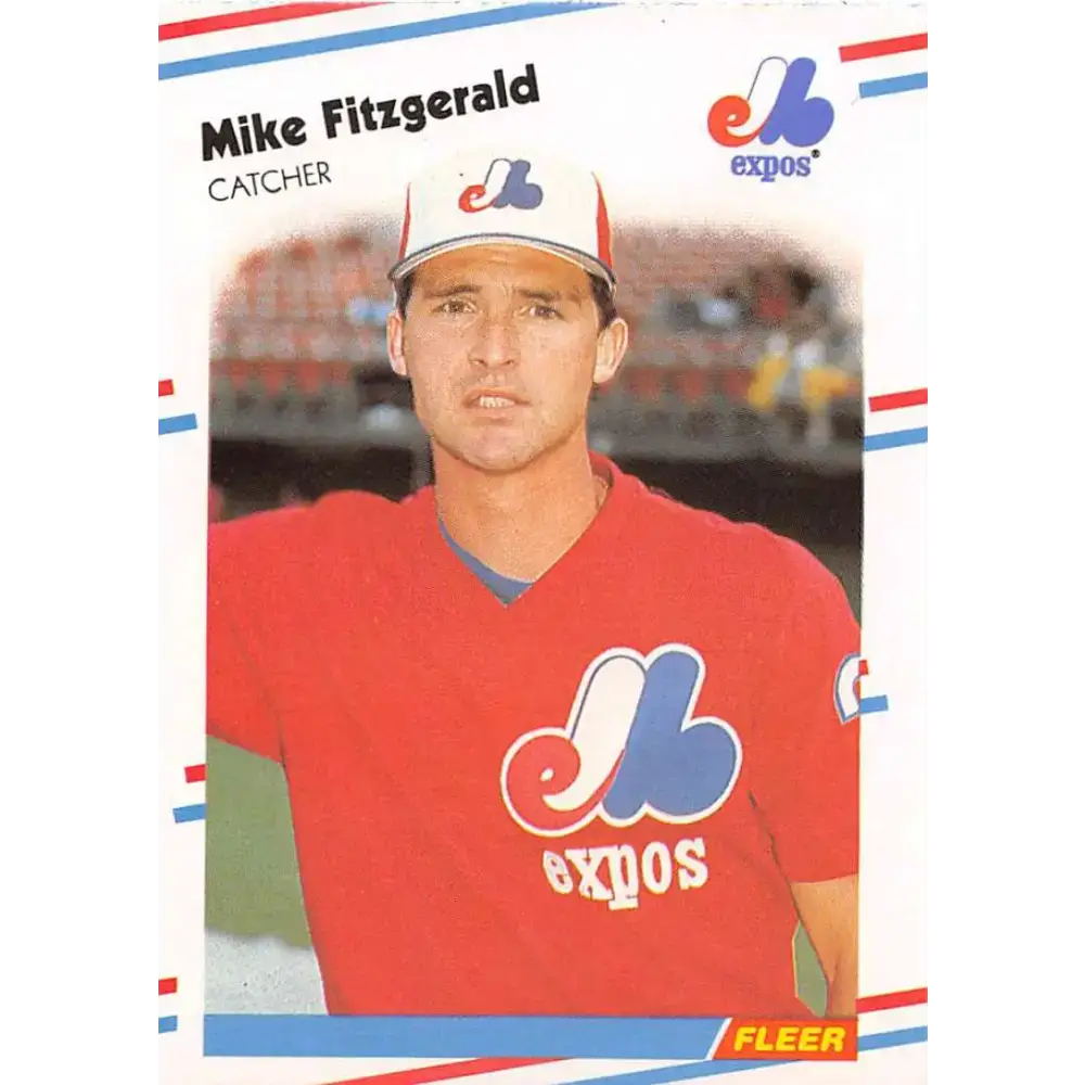 1988 Fleer #182 Mike Fitzgerald EX Excellent Montreal Expos Baseball Card - Baseball Card Single