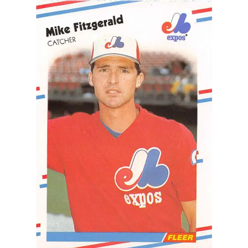 1988 Fleer #182 Mike Fitzgerald EX Excellent Montreal Expos Baseball Card - Baseball Card Single