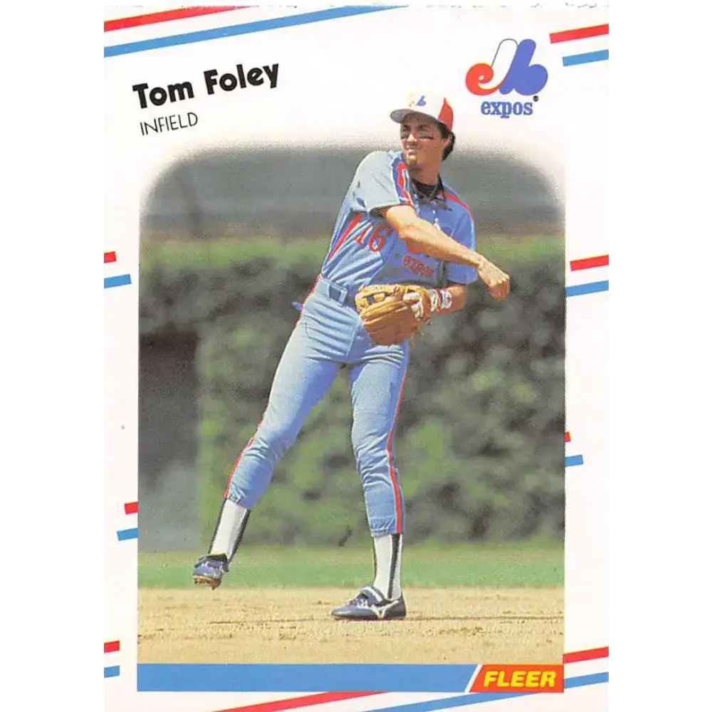 1988 Fleer #183 Tom Foley EX Excellent Montreal Expos Baseball Card - Baseball Card Single
