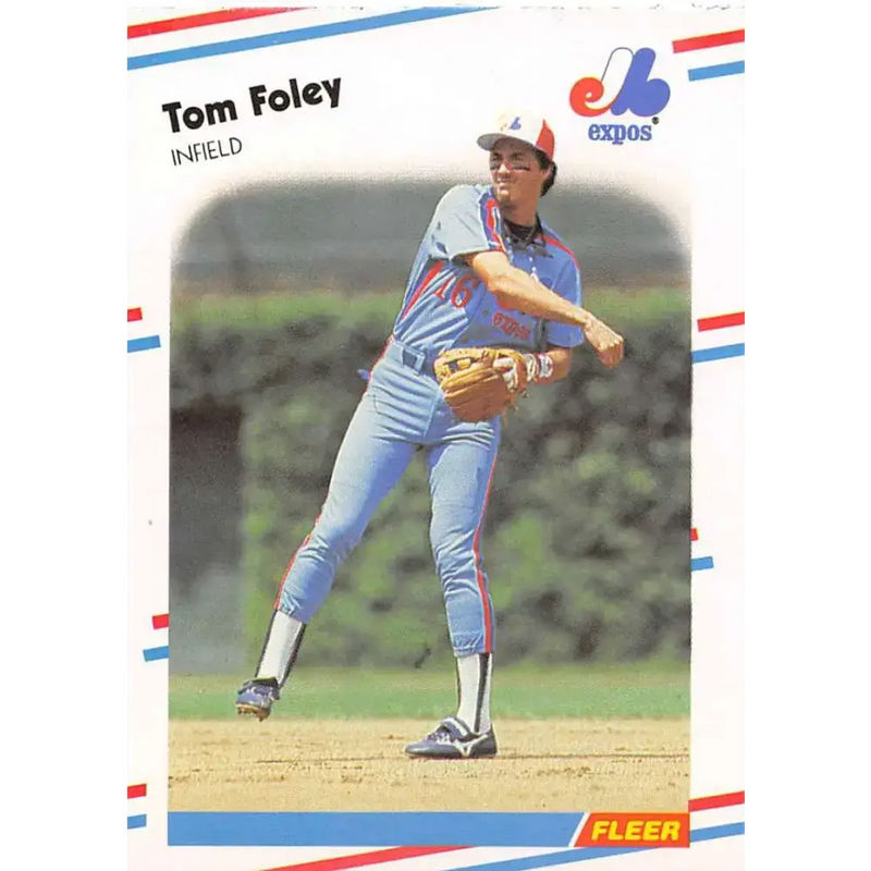 1988 Fleer #183 Tom Foley EX Excellent Montreal Expos Baseball Card - Baseball Card Single