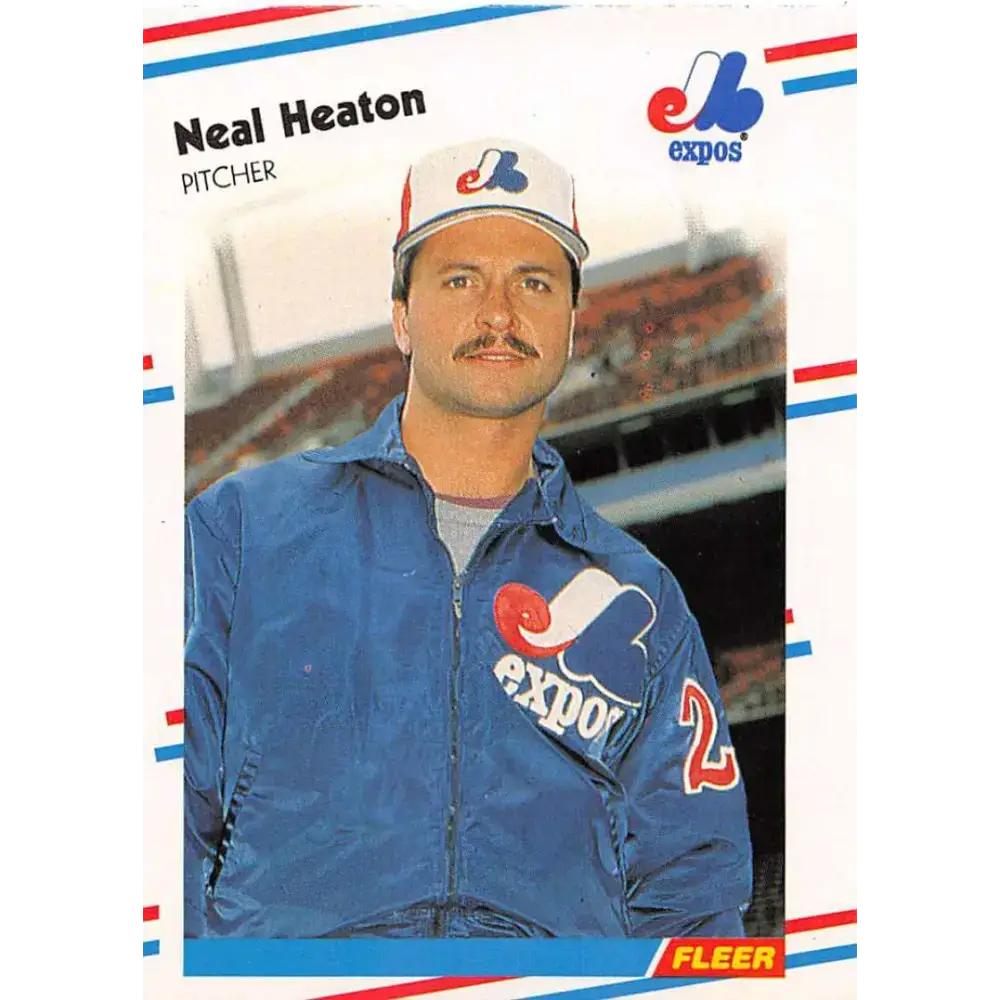 1988 Fleer #185 Neal Heaton EX Excellent Montreal Expos Baseball Card - Baseball Card Single
