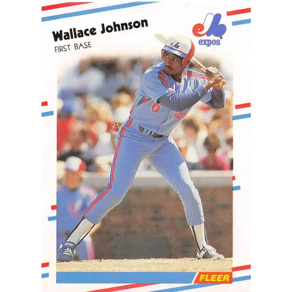 1988 Fleer #186 Wallace Johnson EX Excellent Montreal Expos Baseball Card - Baseball Card Single