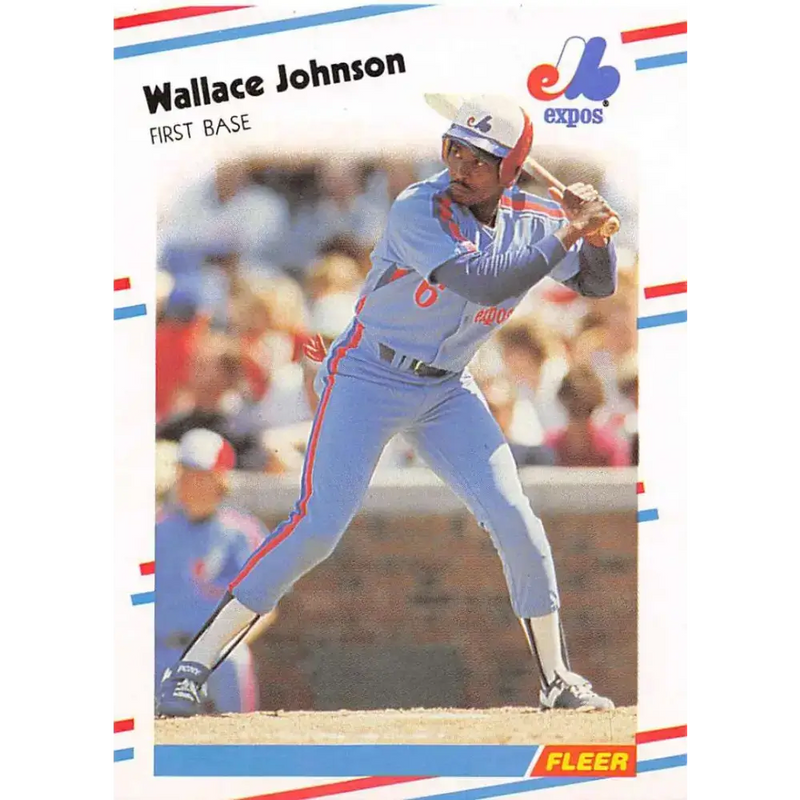 1988 Fleer #186 Wallace Johnson EX Excellent Montreal Expos Baseball Card - Baseball Card Single