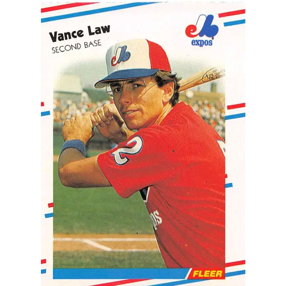 1988 Fleer #187 Vance Law EX Excellent Montreal Expos Baseball Card - Baseball Card Single