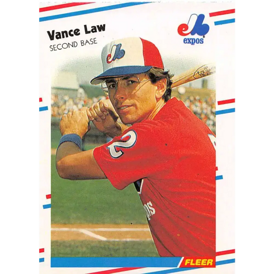 1988 Fleer #187 Vance Law EX Excellent Montreal Expos Baseball Card - Baseball Card Single