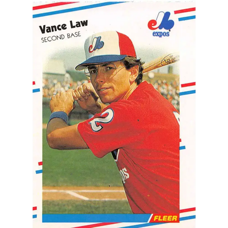 1988 Fleer #187 Vance Law EX Excellent Montreal Expos Baseball Card - Baseball Card Single