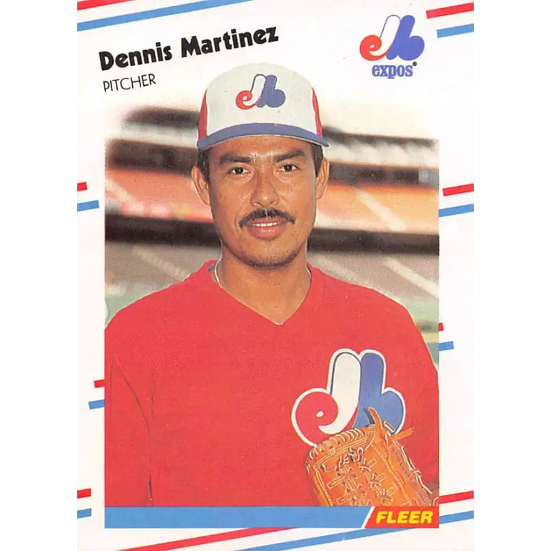 1988 Fleer #188 Dennis Martinez EX Excellent Montreal Expos Baseball Card - Baseball Card Single