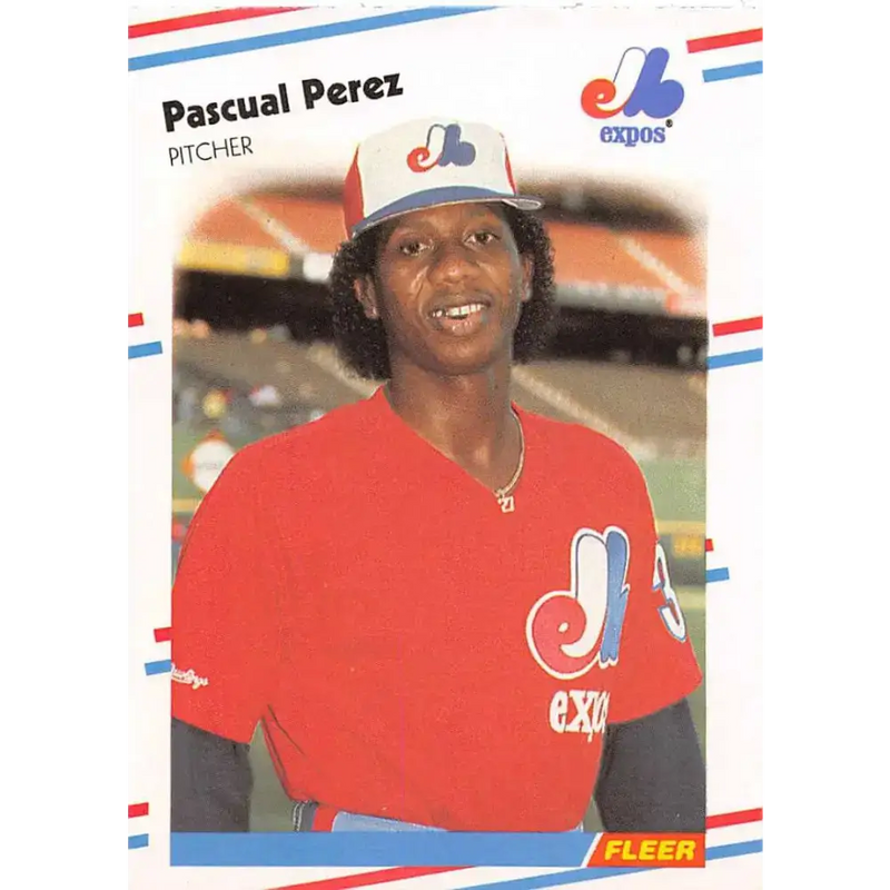 1988 Fleer #192 Pascual Perez EX Excellent Montreal Expos Baseball Card - Baseball Card Single