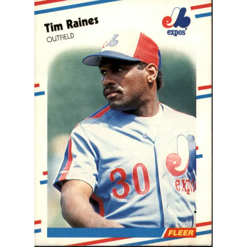 1988 Fleer #193 Tim Raines EX Excellent Montreal Expos Baseball Card - Baseball Card Single